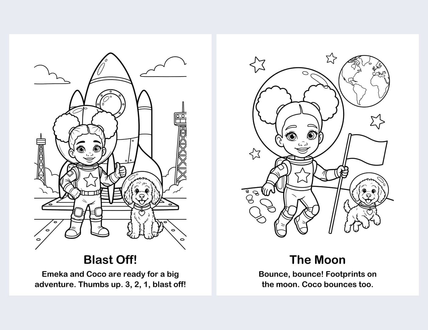 Emeka's Adventures Coloring Book — sample page 1 of 4